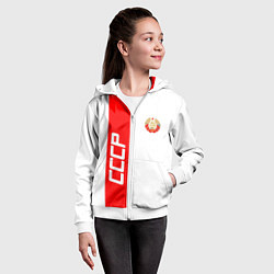 Толстовка на молнии детская СССР: White Collection, цвет: 3D-белый — фото 2