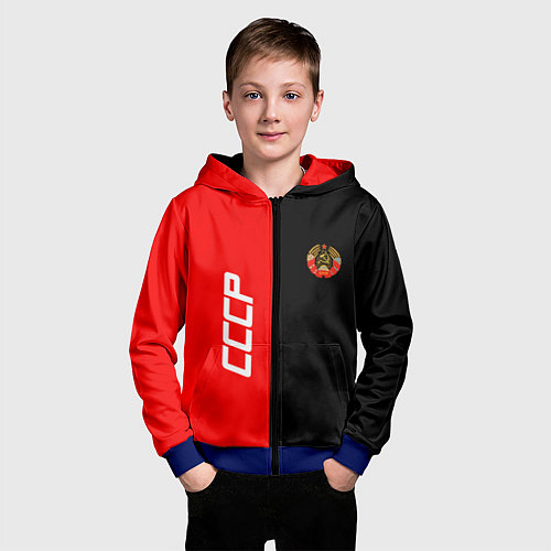 Детская толстовка на молнии СССР: Red Collection / 3D-Синий – фото 3