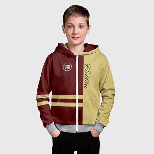 Детская толстовка на молнии Cadillac / 3D-Меланж – фото 3