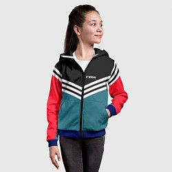 Толстовка на молнии детская Firm 90s: Arrows Style, цвет: 3D-синий — фото 2