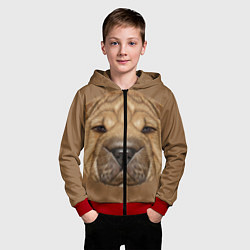 Толстовка на молнии детская Sharpei, цвет: 3D-красный — фото 2