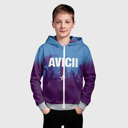 Детская толстовка на молнии Avicii Star / 3D-Меланж – фото 3