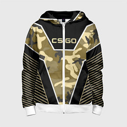 Толстовка на молнии детская CS:GO Khaki Camo, цвет: 3D-белый