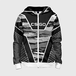 Толстовка на молнии детская CS:GO Grey Camo, цвет: 3D-белый