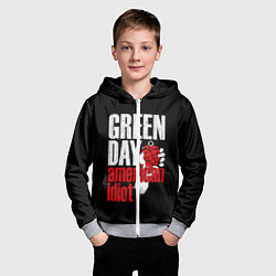 Толстовка на молнии детская Green Day: American Idiot, цвет: 3D-меланж — фото 2
