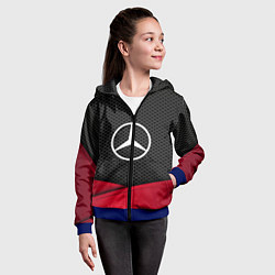 Толстовка на молнии детская Mercedes Benz: Grey Carbon, цвет: 3D-синий — фото 2