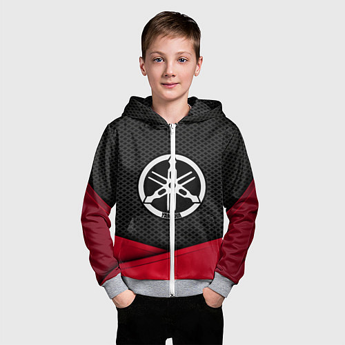 Детская толстовка на молнии Yamaha: Grey Carbon / 3D-Меланж – фото 3