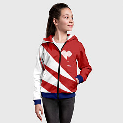 Толстовка на молнии детская Игра в сердца, цвет: 3D-синий — фото 2