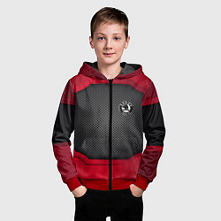 Толстовка на молнии детская Skoda: Metal Sport, цвет: 3D-красный — фото 2