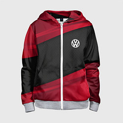 Толстовка на молнии детская Volkswagen: Red Sport, цвет: 3D-меланж