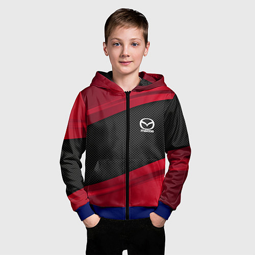 Детская толстовка на молнии Mazda: Red Sport / 3D-Синий – фото 3