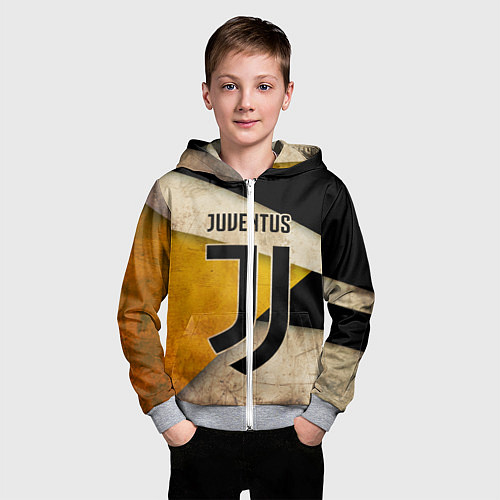 Детская толстовка на молнии FC Juventus: Old Style / 3D-Меланж – фото 3