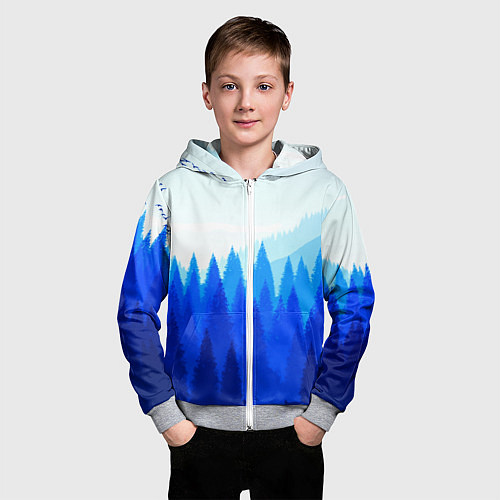 Детская толстовка на молнии Firewatch: Cold Wood / 3D-Меланж – фото 3