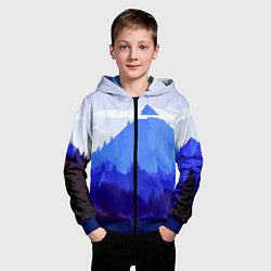 Толстовка на молнии детская Firewatch: Cold Mountain, цвет: 3D-синий — фото 2