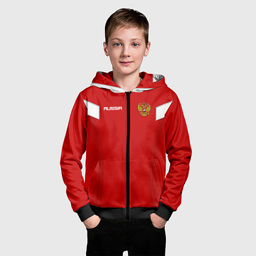 Детская толстовка на молнии Сборная России / 3D-Черный – фото 3