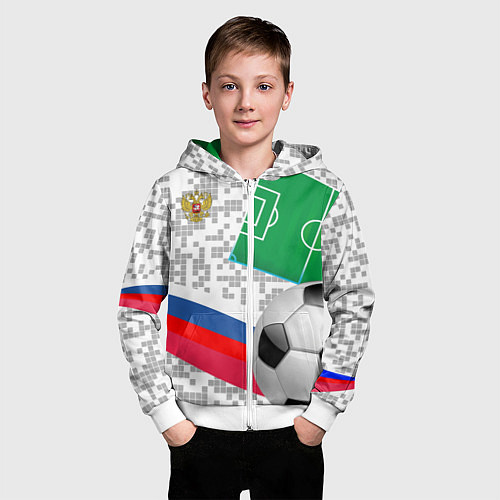 Детская толстовка на молнии Русский футбол / 3D-Белый – фото 3