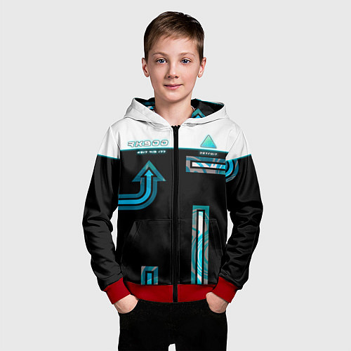 Детская толстовка на молнии Detroit: RK900 Street style / 3D-Красный – фото 3