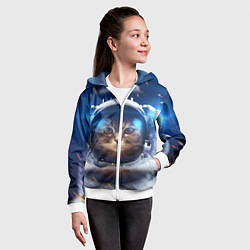 Толстовка на молнии детская Кот-космонавт, цвет: 3D-белый — фото 2