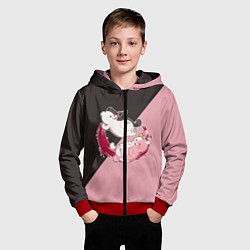 Толстовка на молнии детская MONOKUMA X MONOMI, цвет: 3D-красный — фото 2