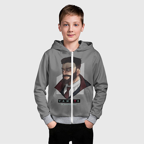 Детская толстовка на молнии Dr. Jonathan Reid / 3D-Меланж – фото 3