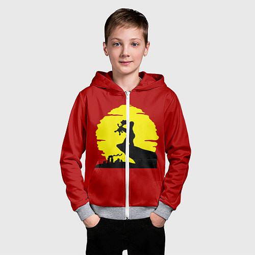 Детская толстовка на молнии Гомер и барт / 3D-Меланж – фото 3