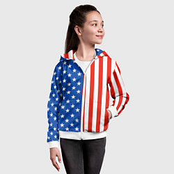 Толстовка на молнии детская American Patriot, цвет: 3D-белый — фото 2