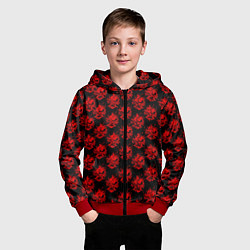 Толстовка на молнии детская Cyberpunk 2077: Samurai Pattern, цвет: 3D-красный — фото 2
