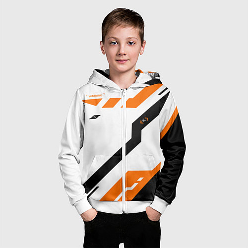 Детская толстовка на молнии CS:GO Asiimov Light / 3D-Белый – фото 3