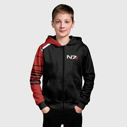 Толстовка на молнии детская MASS EFFECT N7, цвет: 3D-черный — фото 2
