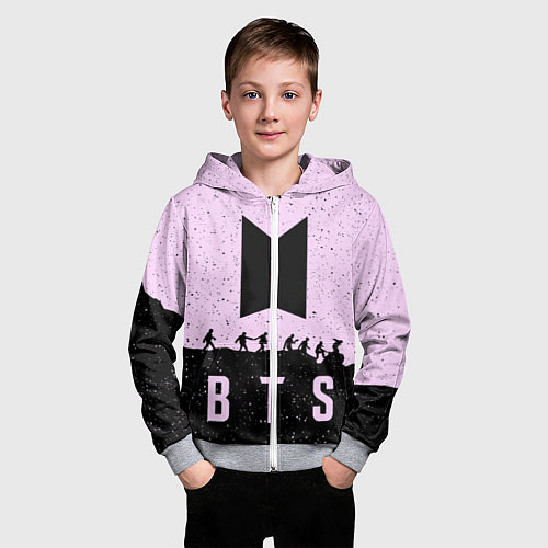 Детская толстовка на молнии BTS Boys / 3D-Меланж – фото 3