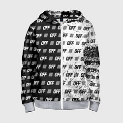 Толстовка на молнии детская Off-White: Black & White, цвет: 3D-меланж