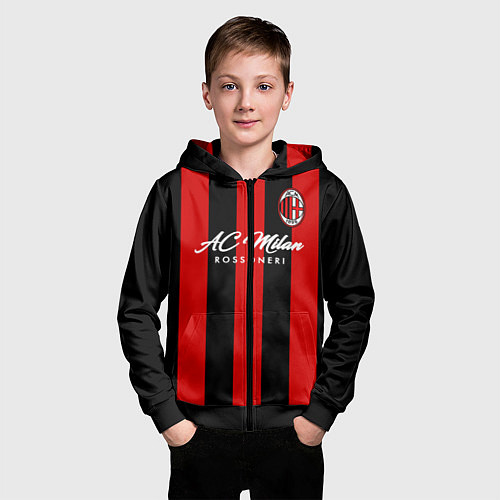 Детская толстовка на молнии AC Milan / 3D-Черный – фото 3