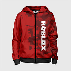 Толстовка на молнии детская ROBLOX: Red Camo, цвет: 3D-черный