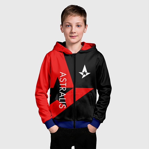 Детская толстовка на молнии Astralis: Cybergaming / 3D-Синий – фото 3