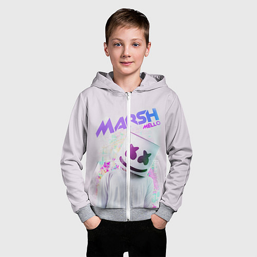 Детская толстовка на молнии Marshmello: New DJ / 3D-Меланж – фото 3