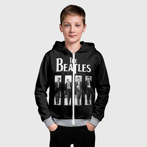 Детская толстовка на молнии The Beatles: Black Side / 3D-Меланж – фото 3
