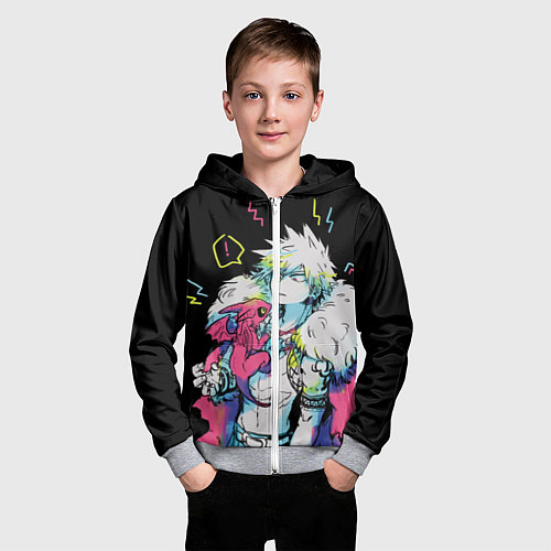 Детская толстовка на молнии Кацуки / 3D-Меланж – фото 3