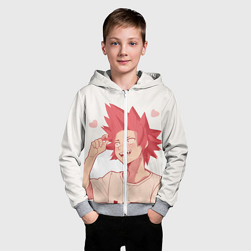 Детская толстовка на молнии Hearts Anime / 3D-Меланж – фото 3