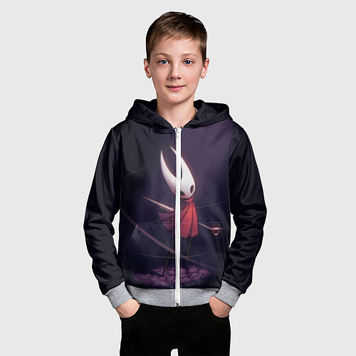 Детская толстовка на молнии Hollow Knight / 3D-Меланж – фото 3