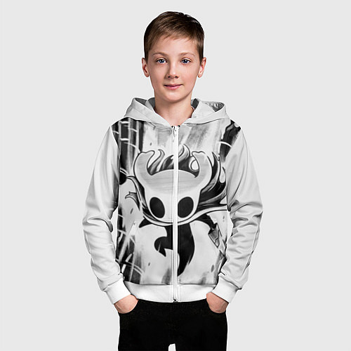 Детская толстовка на молнии Hollow Knight / 3D-Белый – фото 3