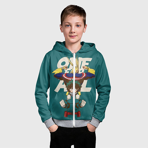 Детская толстовка на молнии Моя геройская академия / 3D-Меланж – фото 3