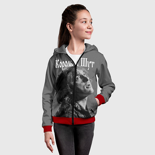 Детская толстовка на молнии Король и Шут / 3D-Красный – фото 4