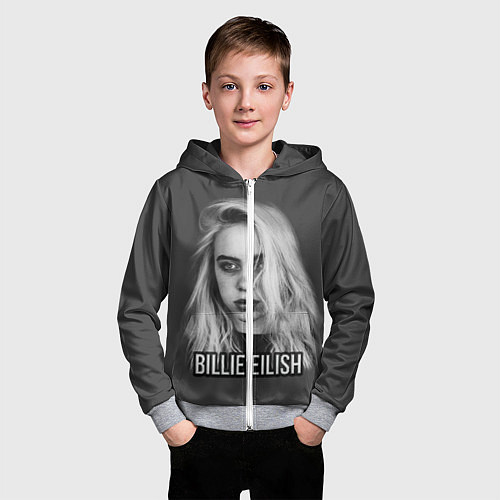 Детская толстовка на молнии BILLIE EILISH / 3D-Меланж – фото 3