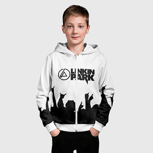 Детская толстовка на молнии LINKIN PARK / 3D-Белый – фото 3