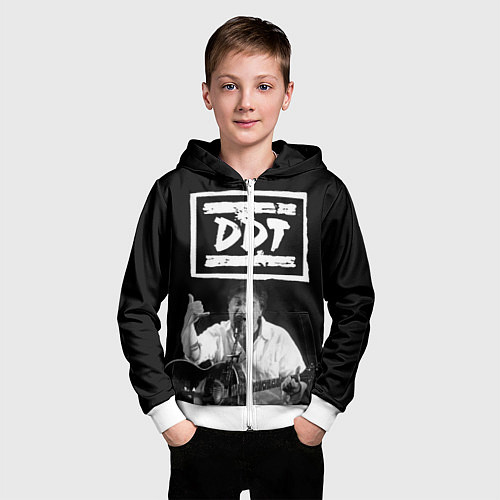 Детская толстовка на молнии ДДТ / 3D-Белый – фото 3