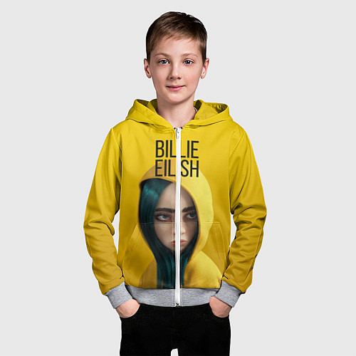 Детская толстовка на молнии BILLIE EILISH: Yellow Girl / 3D-Меланж – фото 3