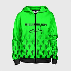 Толстовка на молнии детская Billie Eilish: Green Autograph, цвет: 3D-черный