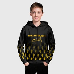 Толстовка на молнии детская Billie Eilish: Yellow & Black Autograph, цвет: 3D-черный — фото 2