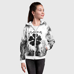 Толстовка на молнии детская ЧЁРНЫЙ КЛЕВЕР, цвет: 3D-белый — фото 2