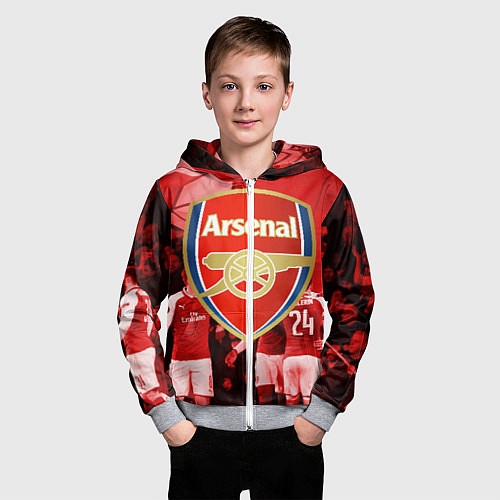 Детская толстовка на молнии Arsenal / 3D-Меланж – фото 3